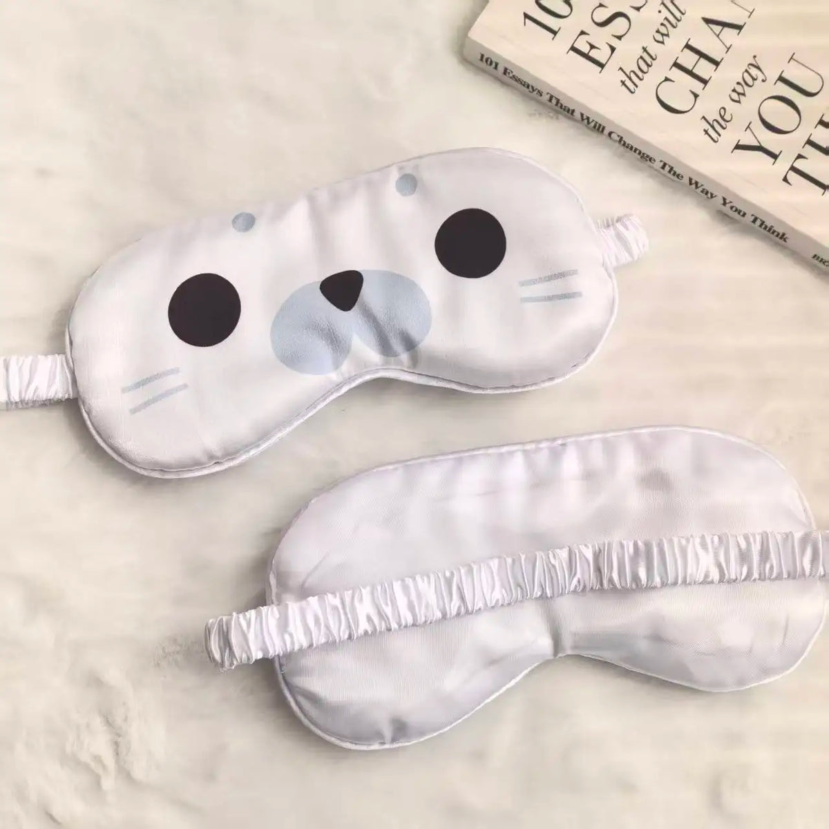 Cute Seal Lunch Break Eye Mask High-Appearance Ice Silk Breathable Comfortable Double-Sided Light-Blocking Ideal Gift