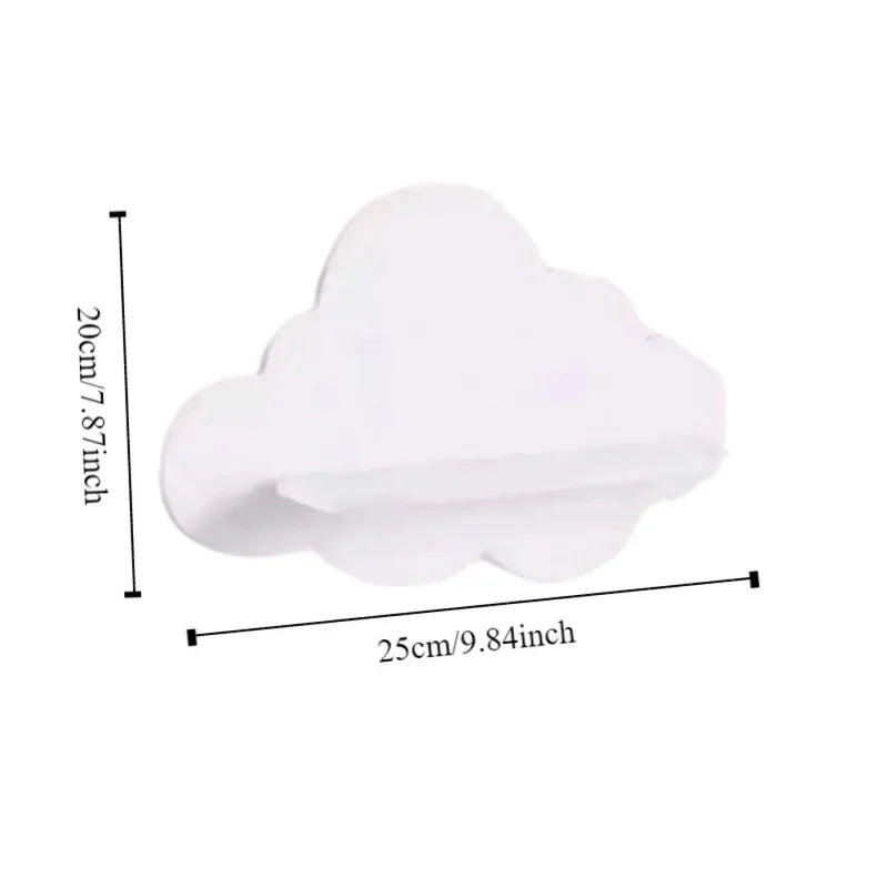Modern Style Wooden Wall Storage Rack Durable Stable Cloud Shape Shelf Minimalist Wall Mounted Shelves Storage