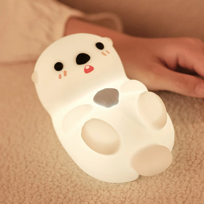 Penguin Nursery Night Light 2 Levels Dimmable Bedroom Nightlight for Kids Squishy Silicone Sleeping Lamp