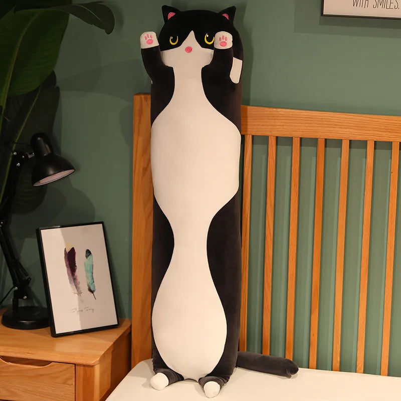 50/70/90/110/130Cm Funny Joy Cute Soft Long Cat Plush Toys Pause Office Nap Pillow Bed Sleep Home Decor Doll for Kids Girl Gift