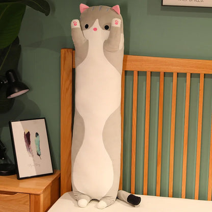 50/70/90/110/130Cm Funny Joy Cute Soft Long Cat Plush Toys Pause Office Nap Pillow Bed Sleep Home Decor Doll for Kids Girl Gift