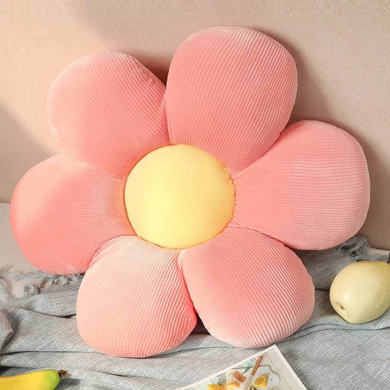30-65cm Kawaii Colorful Flower Plush Pillow Cushion Soft Sunflower Plant Mat Stuffed Sofa Bed Sleeping Back Cushion Decor Gifts