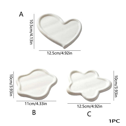 1PC Lrregular Small Size Tray Ceramic Jewelry Display Stand Desktop Ring Necklace Earring Organizer Storage Ornament