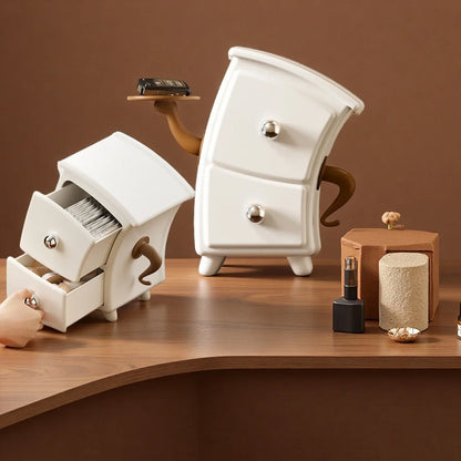 Crooked Waist Anthropomorphic Storage Box, Suitable for Cream and Wood Styles, Storage Drawers for Keys, Masks, and Access Cards