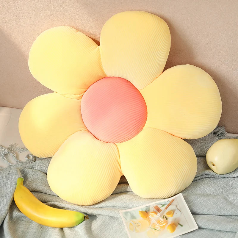 30-65cm Kawaii Colorful Flower Plush Pillow Cushion Soft Sunflower Plant Mat Stuffed Sofa Bed Sleeping Back Cushion Decor Gifts