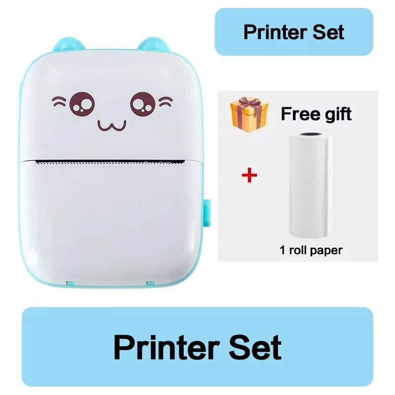 58Mm Mini Portable Thermal Printer Wireless Bluetooth Mobile Pocket Photo Printer Memo Wrong Question HD Printing with USB Cable