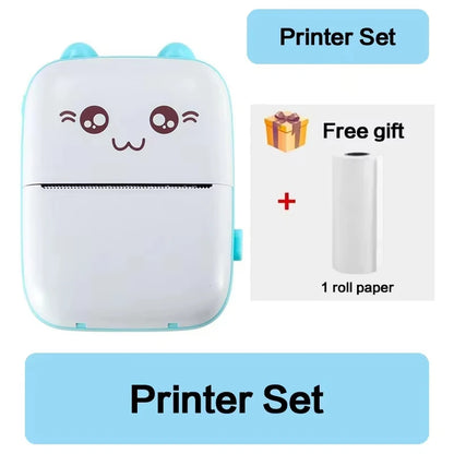 58Mm Mini Portable Thermal Printer Wireless Bluetooth Mobile Pocket Photo Printer Memo Wrong Question HD Printing with USB Cable
