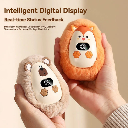 Plush Hand Warmer Winter Mini Portable Three-speed Adjustment Battery Life Long-lasting Smart Temperature Control Hand Warmer