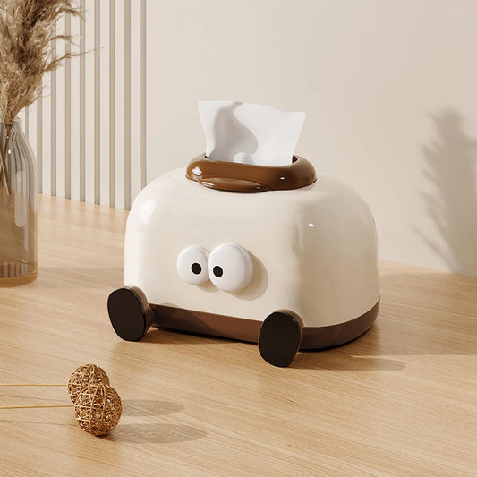 Cute Tissue Box Cover Plastic Cartoon Toaster Shaped Tissue Box Holder Facial Tissue Dispenser for Home