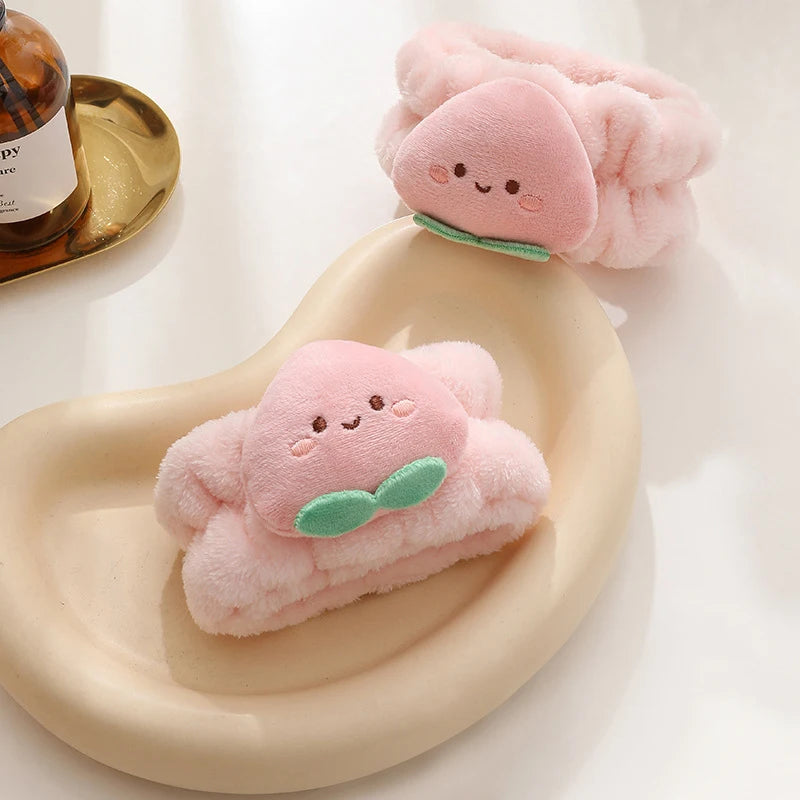 1Pair Cartoon Face Wash Wrist Strap Sweat Band Towel Band Flexible Absorbent Wrist Strap Reusable for Face Wash Comfortable