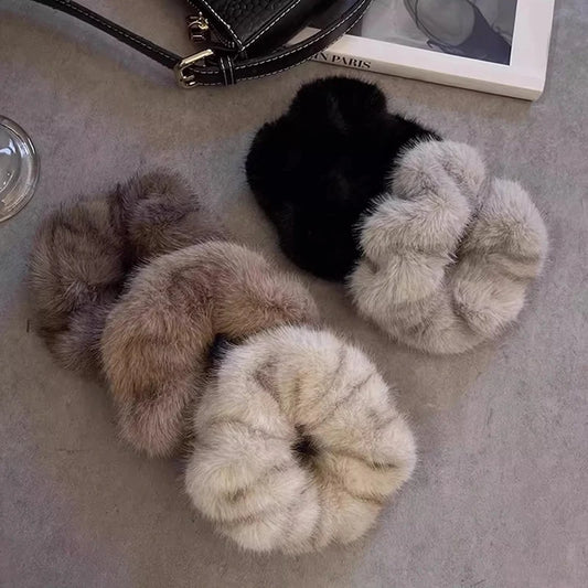 Autumn Winter Versatile Plush Hair Rope For Women Exquisite Simulation Mink Headband Scrunchie Fashion Gift Accessory