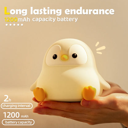 Penguin Nursery Night Light 2 Levels Dimmable Bedroom Nightlight for Kids Squishy Silicone Sleeping Lamp
